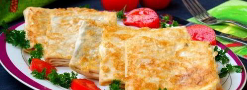 конвертики из лаваша с сыром и зеленью. Шаг 9