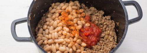 конвертики с мясом и фасолью в лаваше. Шаг 5