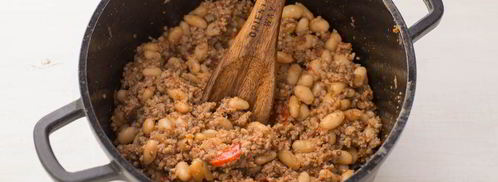 конвертики с мясом и фасолью в лаваше. Шаг 6