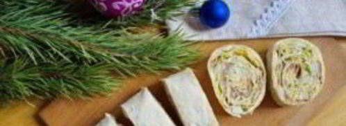 лаваш с консервами и сыром. Шаг 7