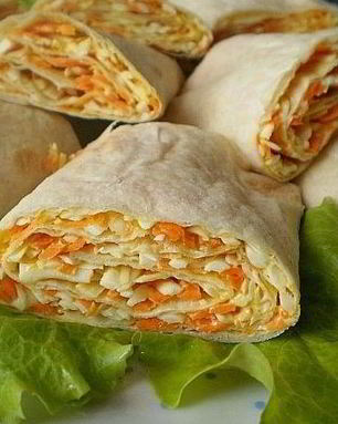 Лаваш с морковкой и сыром