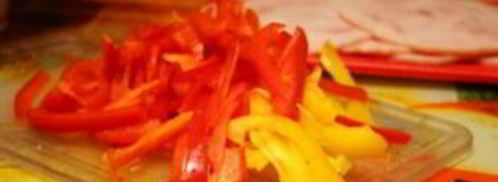 лаваш с ветчиной и плавленым сыром. Шаг 2