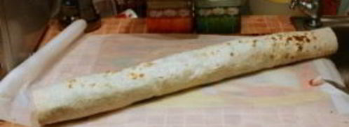 лаваш с ветчиной и плавленым сыром. Шаг 7