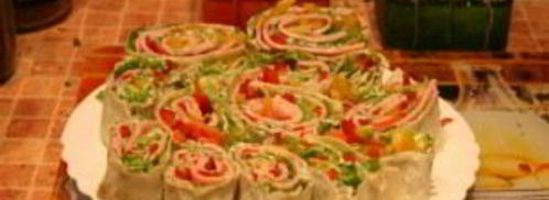 лаваш с ветчиной и плавленым сыром. Шаг 8