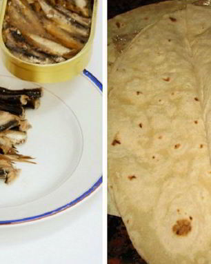 Лаваш со шпротами