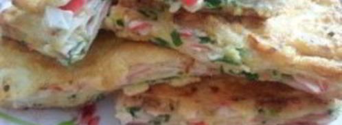 обжаренный лаваш с крабовыми палочками. Шаг 6