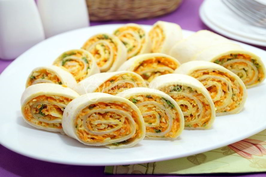 Рецепт рулетики из лаваша