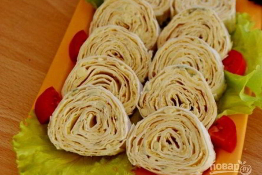 Рецепт сырный рулет в лаваше