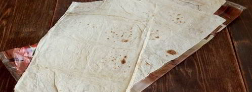 треугольники из лаваша с ветчиной и сыром. Шаг 4