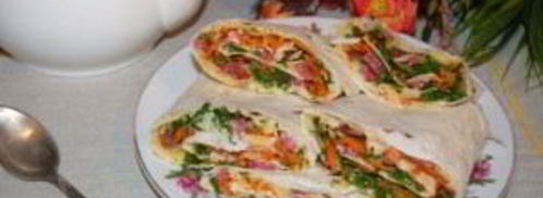 закуска из лаваша с корейской морковкой. Шаг 5