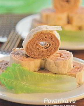 Закуски из лаваша с начинкой