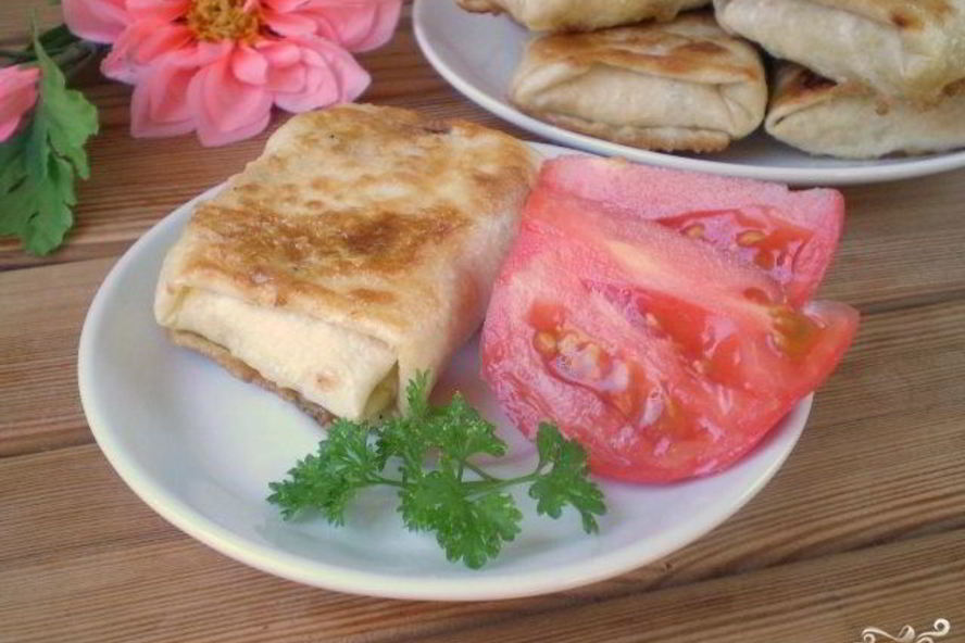 Рецепт жареный лаваш с начинкой