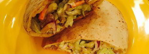 сочная пита с курицей и салатом. Шаг 6