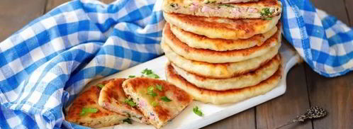 сырные лепешки с ветчиной. Шаг 14