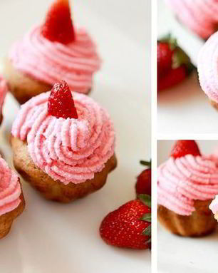 Банановые маффины с клубникой