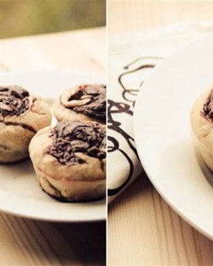 Домашние маффины с бананом и нутеллой