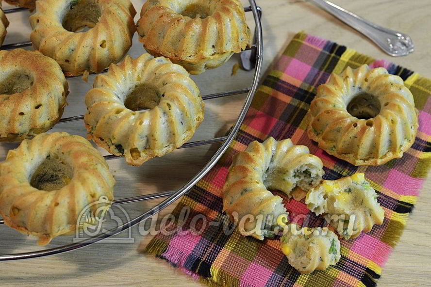 Рецепт маффины с кукурузой и зеленью