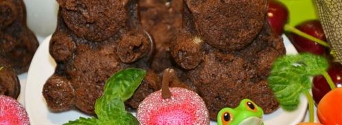 шоколадно-банановые маффины мишка барни. Шаг 13