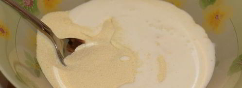 манник на кефире с яблоками. Шаг 2