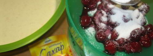 манник с вишней. Шаг 3