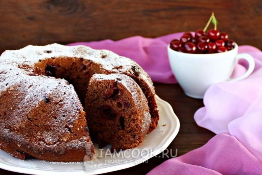 Рецепт шоколадный манник с вишней
