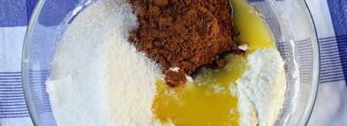 шоколадный манник с вишней. Шаг 6