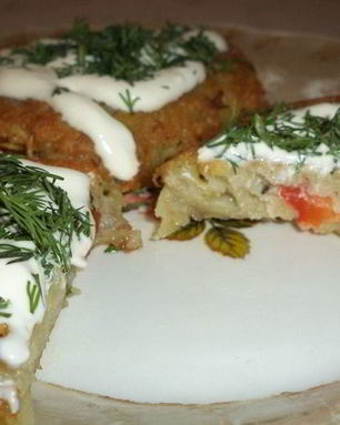 Картофельные оладьи со сладким перцем