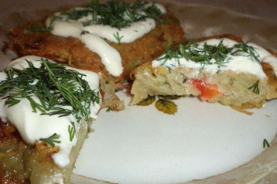 Рецепт картофельные оладьи со сладким перцем