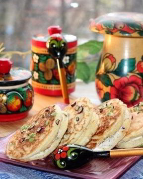 Оладьи с куриным паштетом