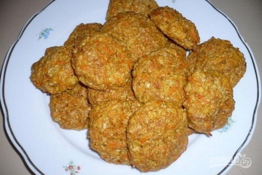 Рецепт постного морковна-овсяного печенья