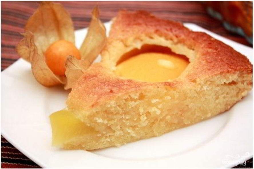 Рецепт быстрый пирог с консервированными персиками