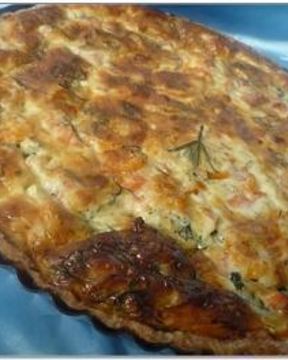 Киш с кабачками и семгой