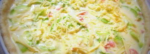 киш творожный с кабачками и креветками. Шаг 4