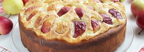 манный пирог с фруктами. Шаг 17