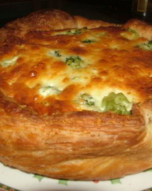 Открытый пирог с брокколи