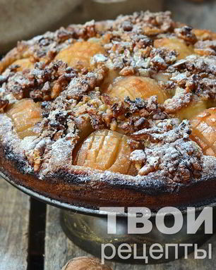 Открытый пирог с яблоками