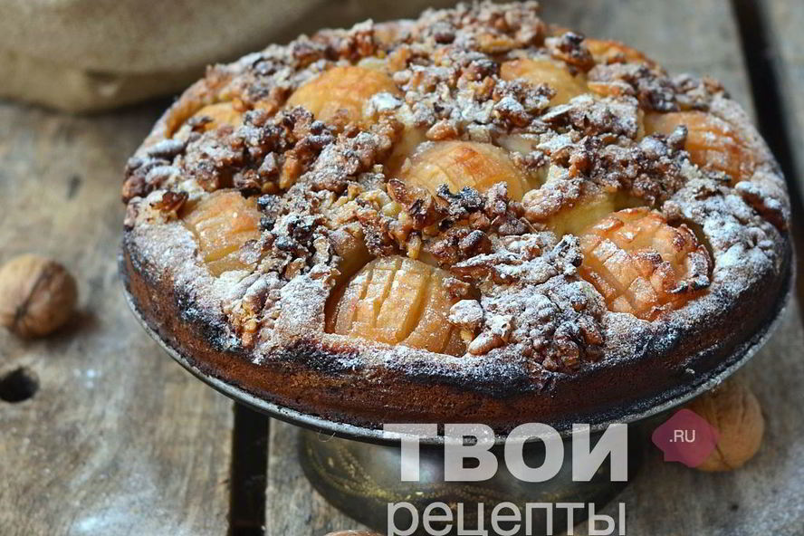 Рецепт открытый пирог с яблоками
