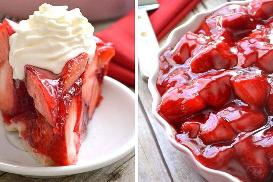 Рецепт пирог клубника в желе