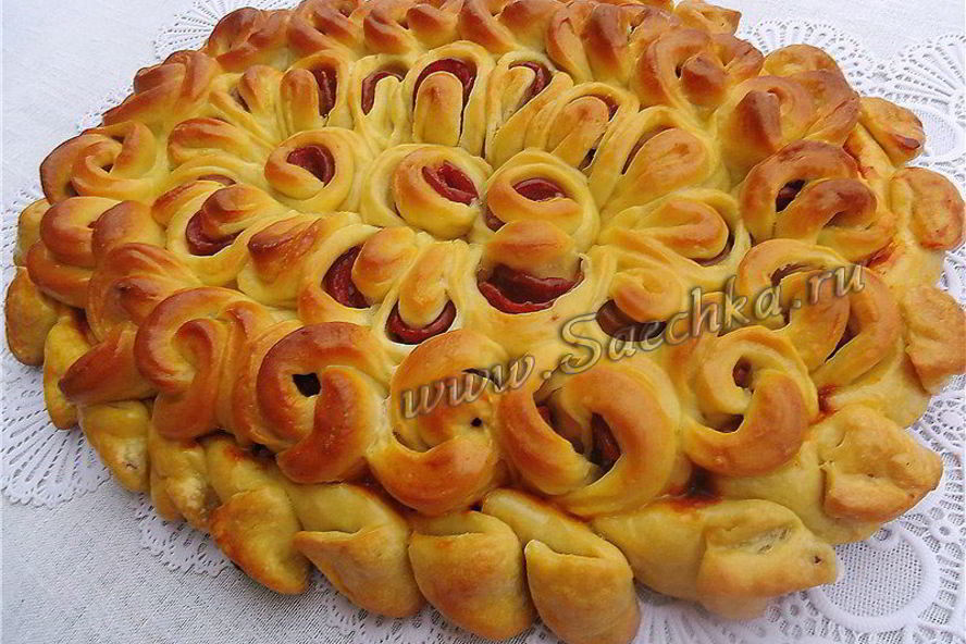 Рецепт пирог с колбасой