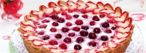 пирог валентинки с ягодно-ванильным кремом. Шаг 14