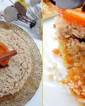 Постный морковный пирог с штройзелем