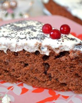 Шоколадно-кофейный пирог с кремом