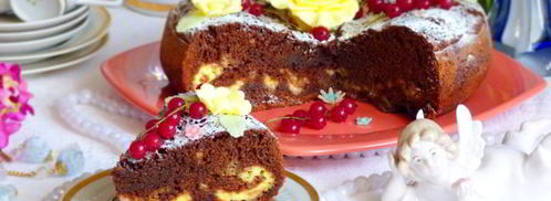 шоколадно-творожный пирог с черешней. Шаг 12