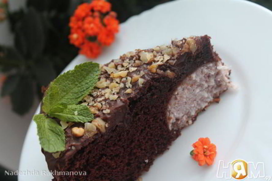 Рецепт шоколадный пирог с творожной начинкой