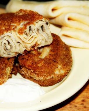 Блинчатые пирожки с грибами Улитки