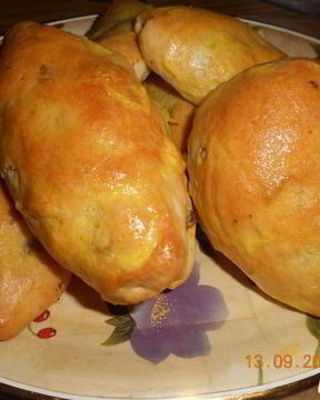 Пирожки печеные с ливером и с грибами