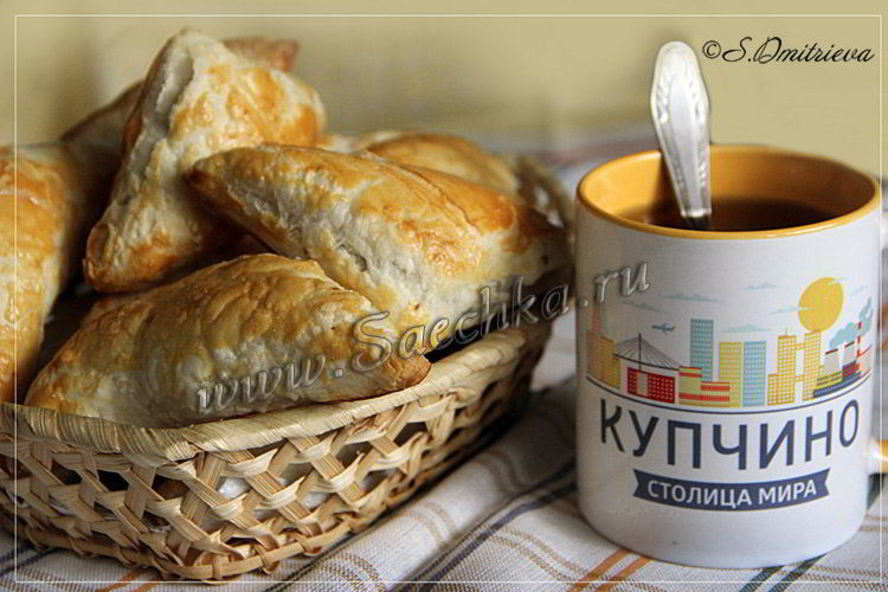 Рецепт слоеные пирожки с мясом