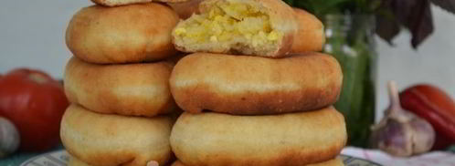 жареные пирожки с яйцом и рисом. Шаг 18