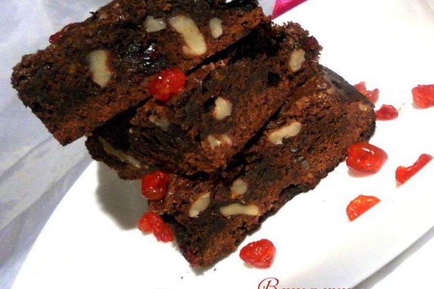 Рецепт брауни с клюквой и грецкими орехами