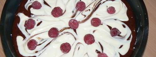 брауни с творожно-сливочным сыром и малиной. Шаг 6